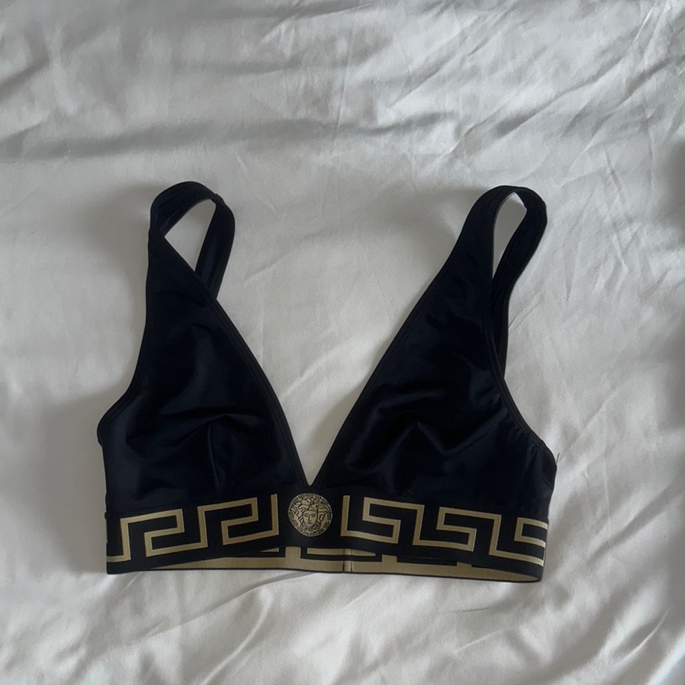 Versace Black and Gold Women's Bralette and leggings set